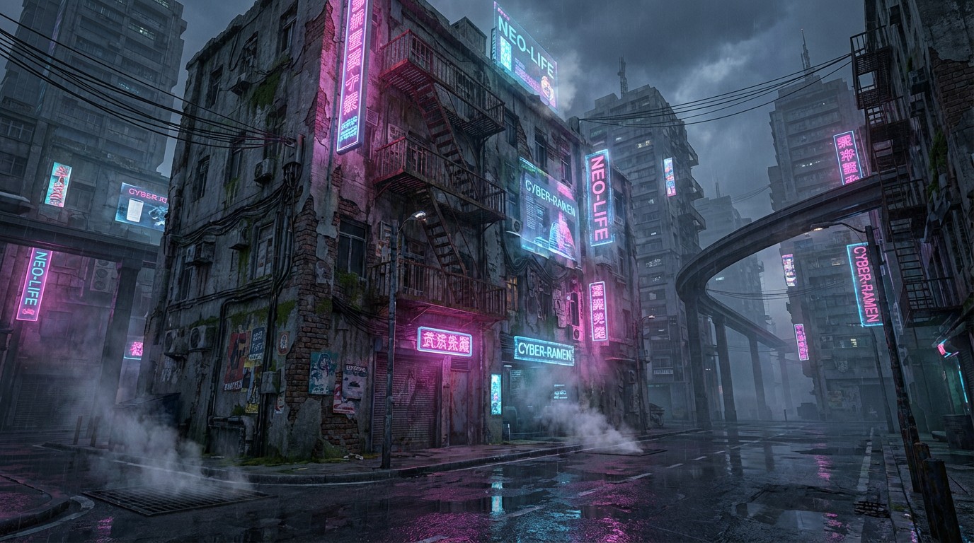 Free Neon Dystopian Streets Image - Cyberpunk, Neon, Dystopian ...