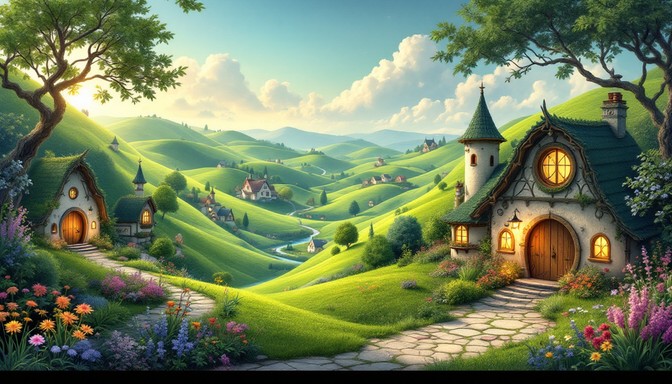 Free Magical Village Path Image - Cottagecore, Whimsical, Village ...