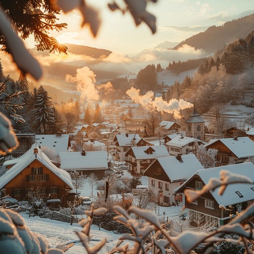 Free Snowy Winter Village Image - Winter, Sunrise, Village | Download ...