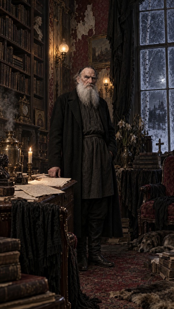 Goatee Goth A Victorian gothic portrait imagines the writer Leo Tolstoy as an old ...