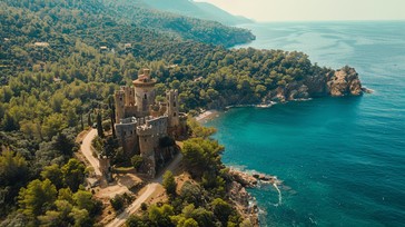 Free Coastal Castle Aerial Image - Aerial, Castle, Coastline | Download ...