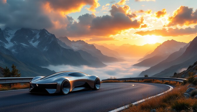 Free Mountain Sunset Drive Image - Car, Mountains, Sunset | Download at ...