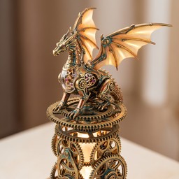 Free Clockwork Dragon Miniature Image - Dragon, Clockwork, Steampunk ...