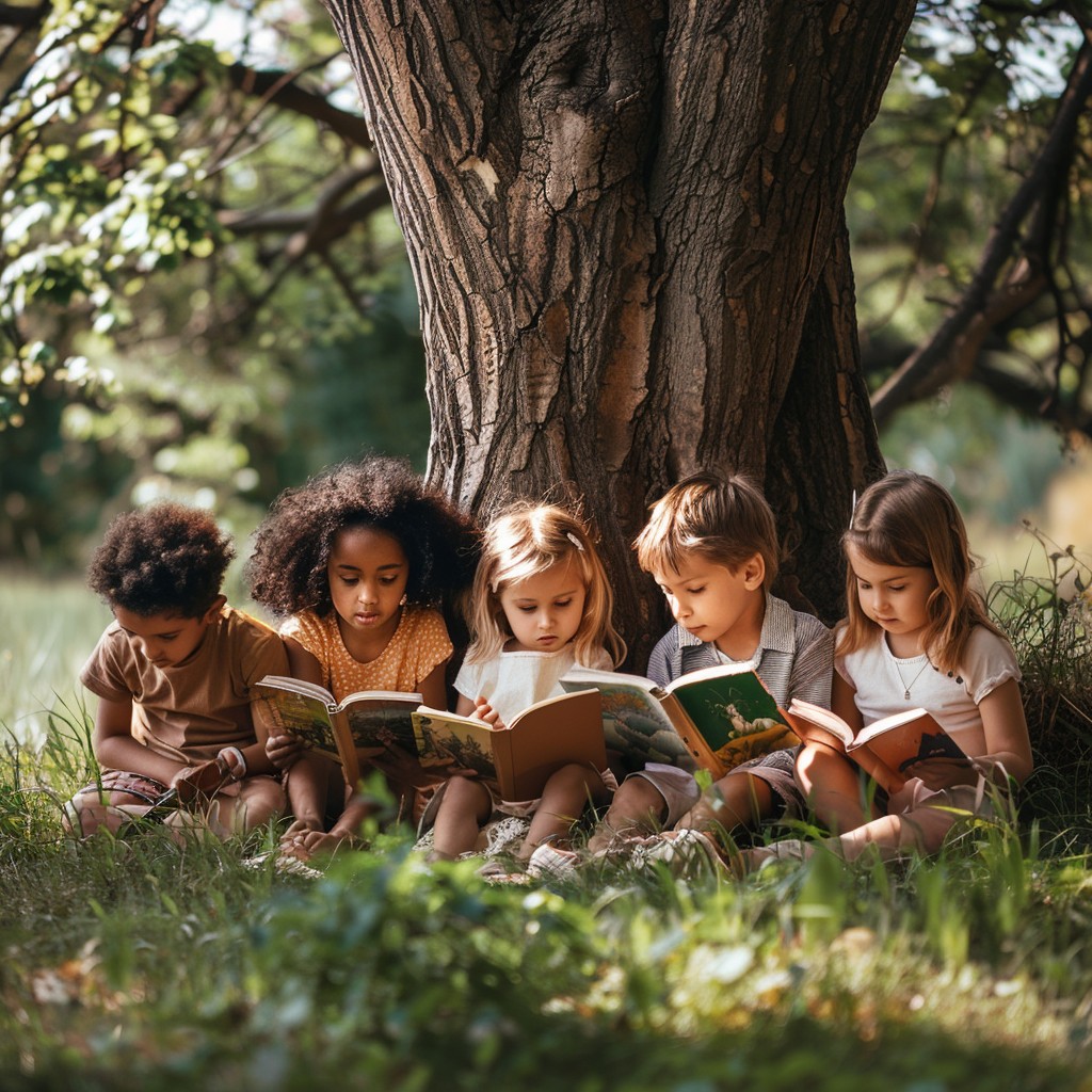 Read Twogether Free Children Reading Together Image - Children, Reading, Nature ...