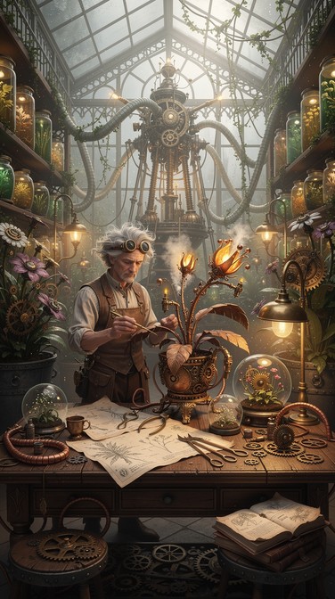 Free Mechanical Botanical Genius Image - Steampunk, Inventor ...