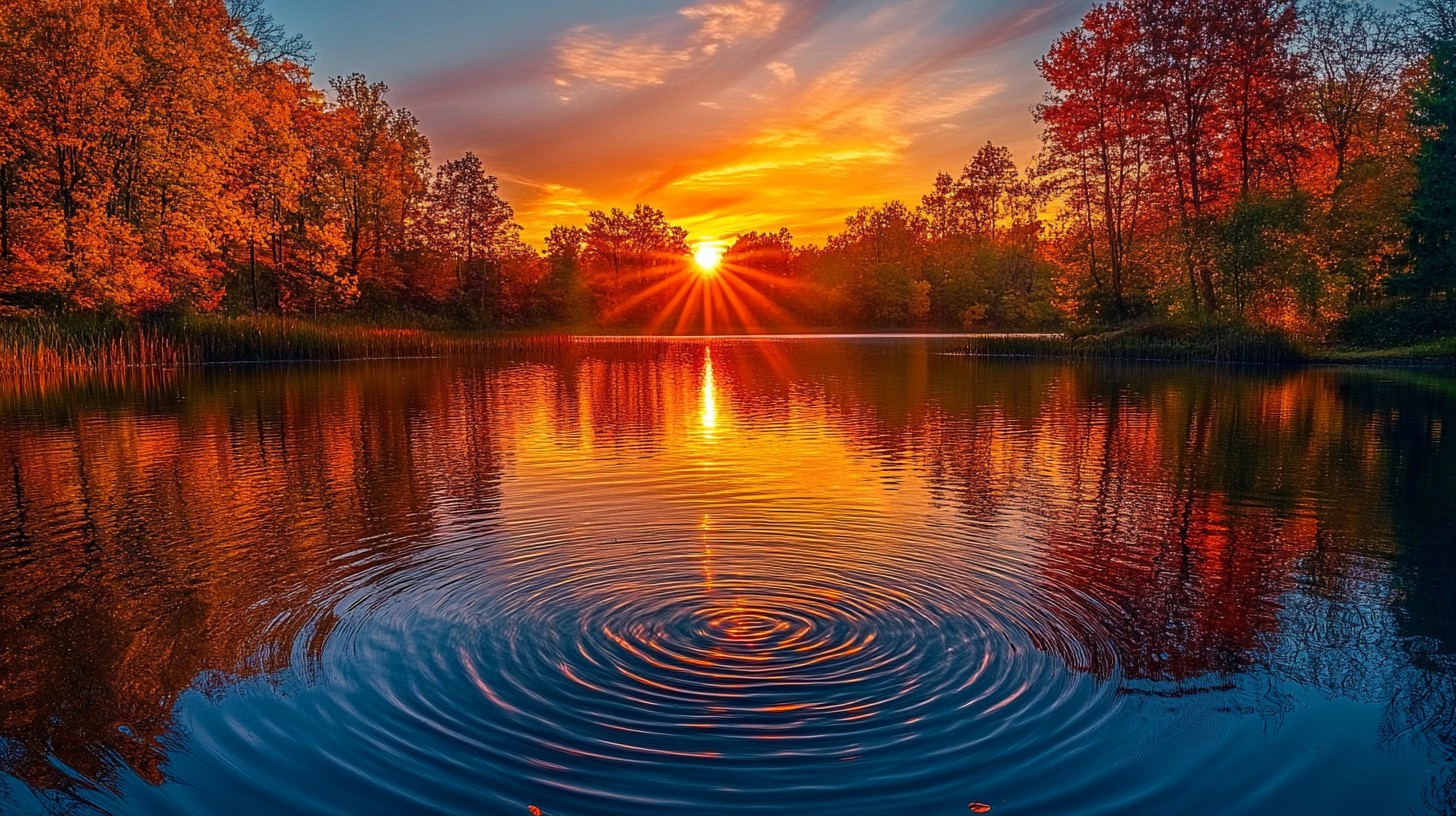 Free Sunset over lake Image - Sunset, Lake, Autumn | Download at StockCake