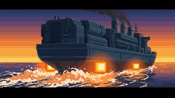 Pixel Ship Exploding Free Engine Ship Sunset Image - Pixel, Ship, Vessel | Download at StockCake