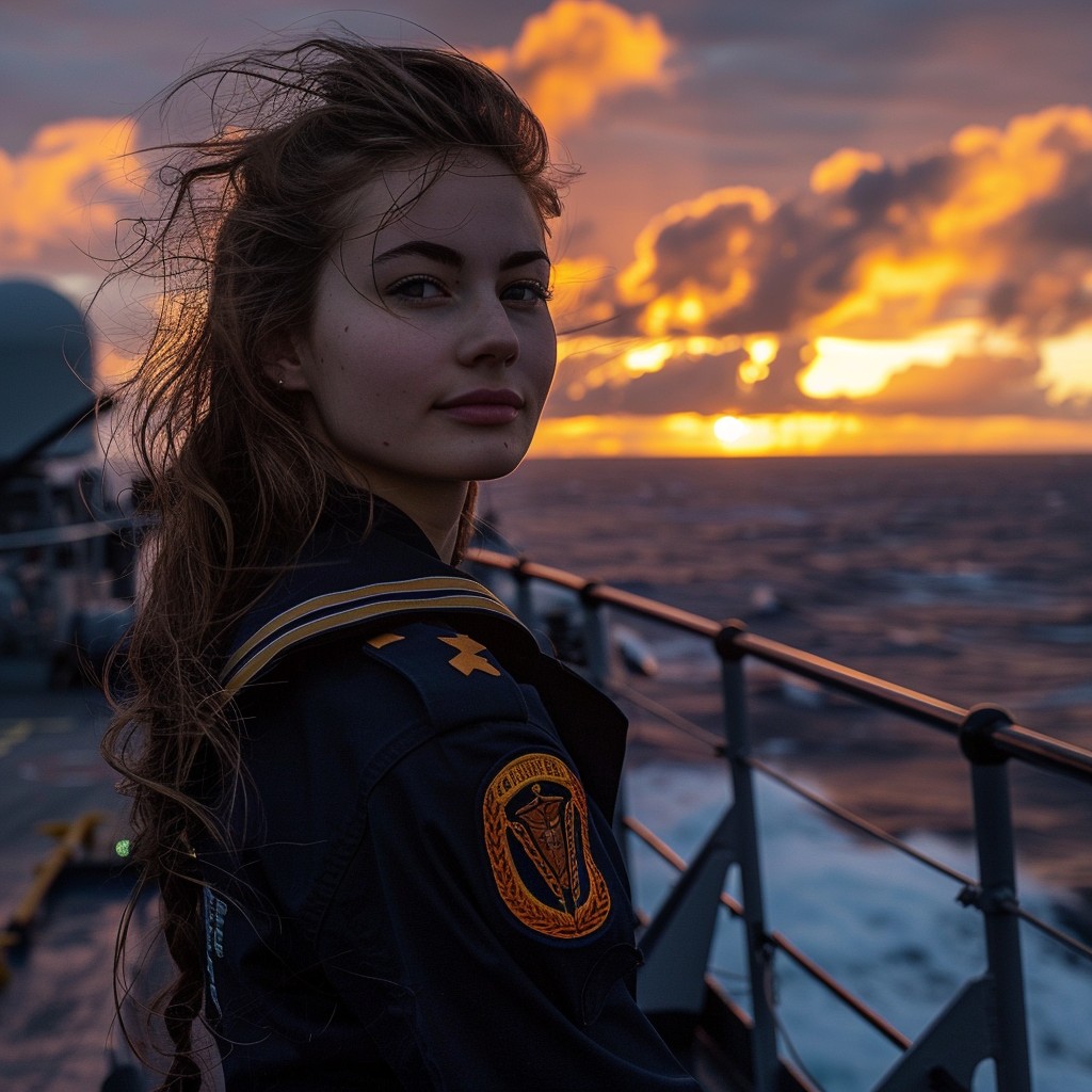 Free Sunset Naval Beauty Image - Sunset, Woman, Naval | Download at ...