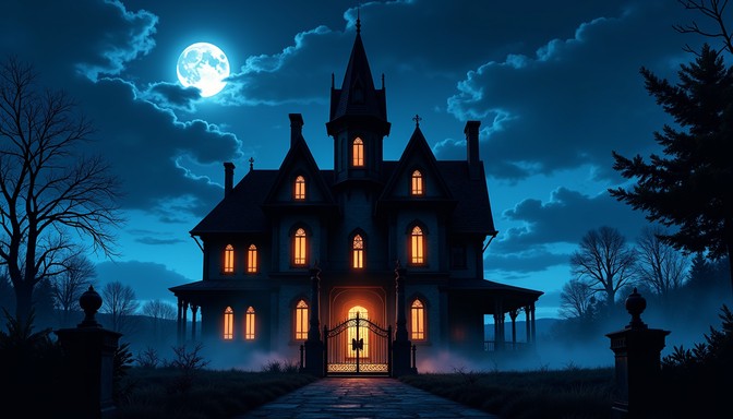 Free Haunted Mansion Night Image - Haunted, Moon, Mansion | Download at ...