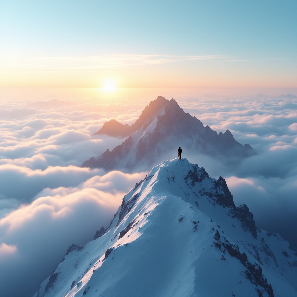 Summit Means Free Summit Above Clouds Image - Mountaineering, Summit, Sunrise ...