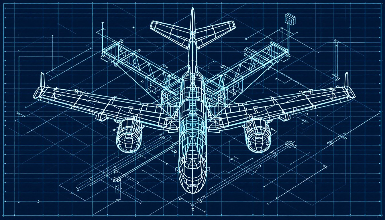 Free Technical Aircraft Blueprint Image - Aircraft, Airplane, Aviation ...