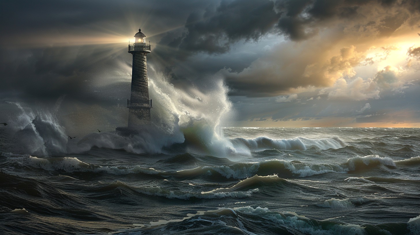 Free Stormy Lighthouse Scene Image - Lighthouse, Storm, Sea | Download ...