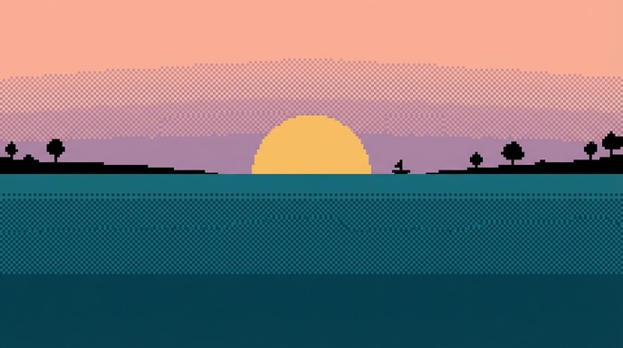 Free Pixel Sunset Serenity Image - Sunset, Pixel, Minimalist | Download ...