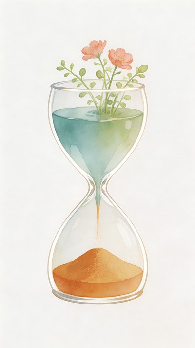 Free Time Blooms Upward Image - Watercolor, Hourglass, Transformation ...