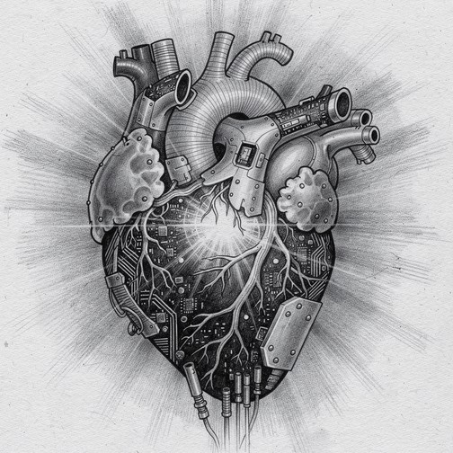 Free Biomechanical Heart Sketch Image - Biomechanical, Heart, Sketch ...