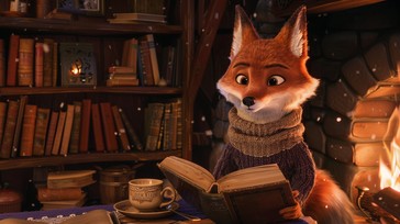 Free Fox Reading Book Image - Fox, Animated, Reading | Download at ...
