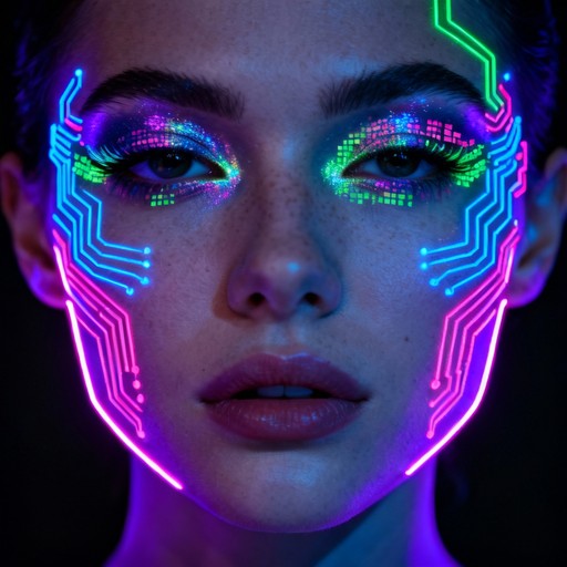 Free Neon Circuit Makeup Photo - Cyberpunk, Neon, Futuristic | Download ...