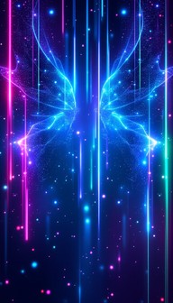 Free Digital Wings Ascending Image - Cyberpunk, Holographic, Neon ...