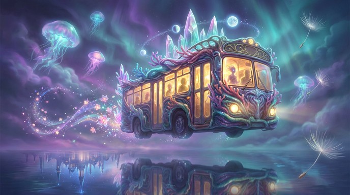 Mist Bus Free Cosmic Bus Journey Image - Fantasy, Surreal, Bus | Download at ...