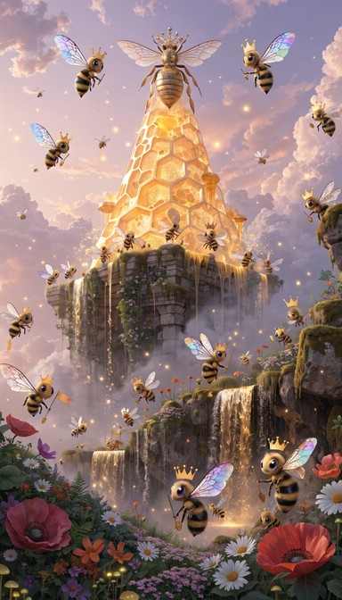Free Enchanted Bee Kingdom Image - Fantasy, Bees, Castle | Download at ...
