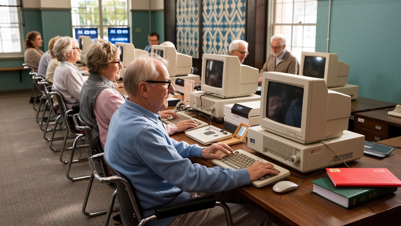 Free Seniors Learning Computing Image - Seniors, Elderly, Vintage ...