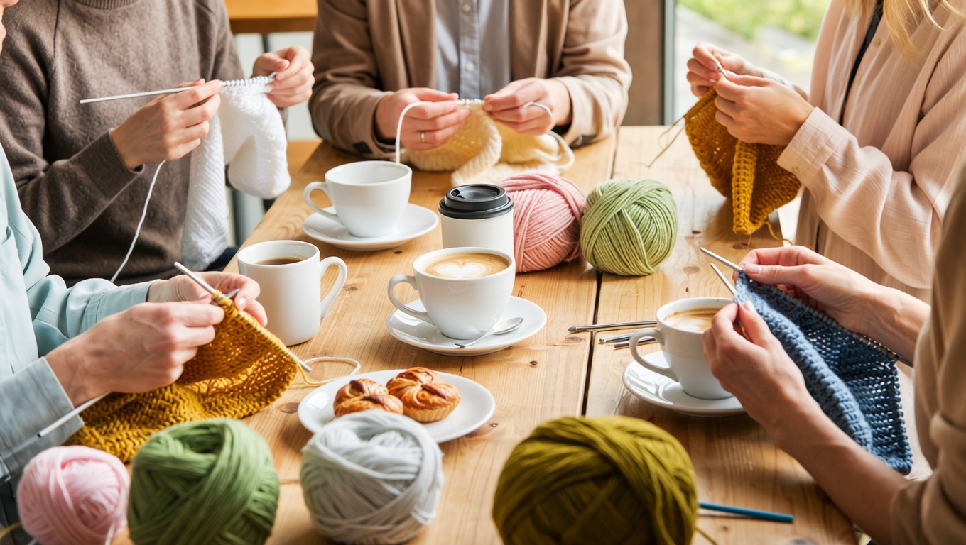 Free Cozy Knitting Community Photo - Knitting, Cafe, Craft | Download ...