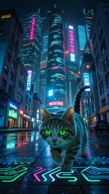 Free Neon Cyberpunk Cat Image - Cat, Cyberpunk, Neon | Download at ...