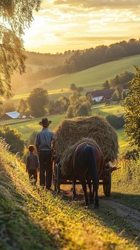 Free Rustic Sunset Stroll Image - Sunset, Countryside, Tranquility ...