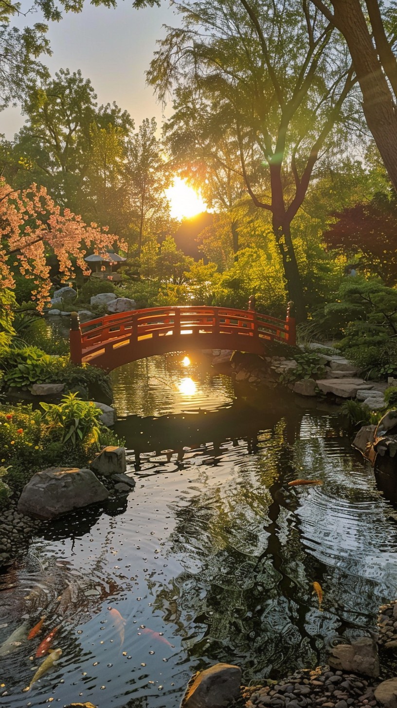 Free Serene Sunset Bridge Image - Sunset, Bridge, Pond | Download at ...