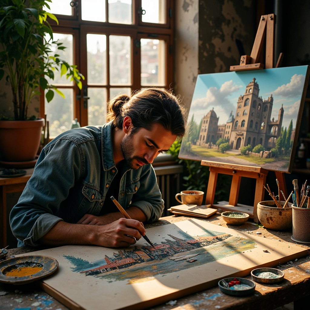 Free Artist creating masterpiece Image - Artist, Studio, Sunlight ...