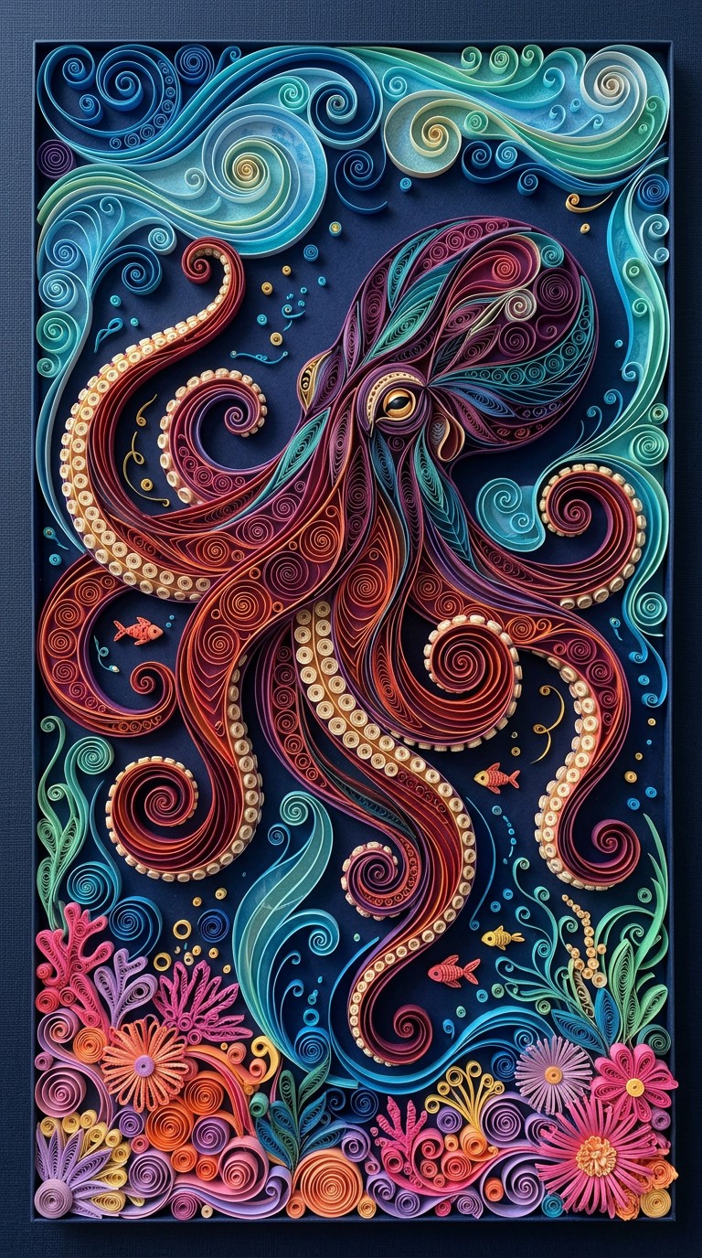 Paper Octopus Real Free Majestic Paper Octopus Image - Octopus, Quilling, Papercraft ...