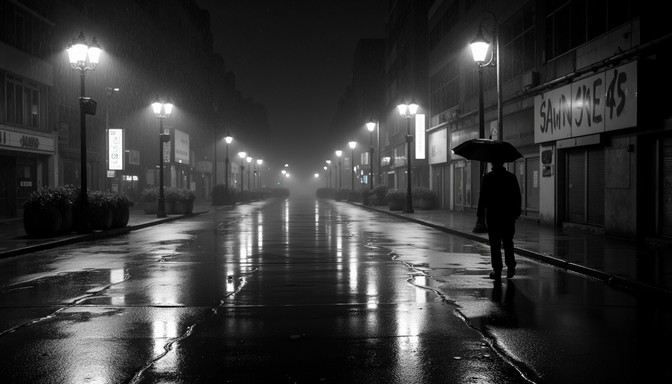 Free Solitary Urban Night Image - Rain, Noir, Minimal | Download at ...