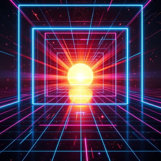 Free Neon Grid Sunrise Photo - Cyberpunk, Synthwave, Neon | Download at ...