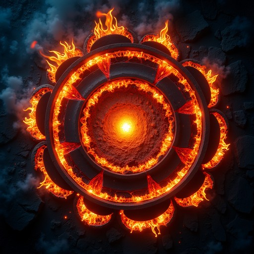 Mesmerizing rings of fire radiate perfectly from an intensely bright ...