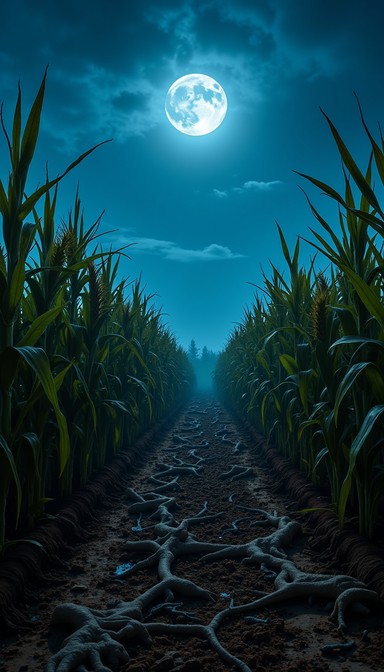 Free Moonlit Crop Path Image - Moon, Cornfield, Path | Download at ...