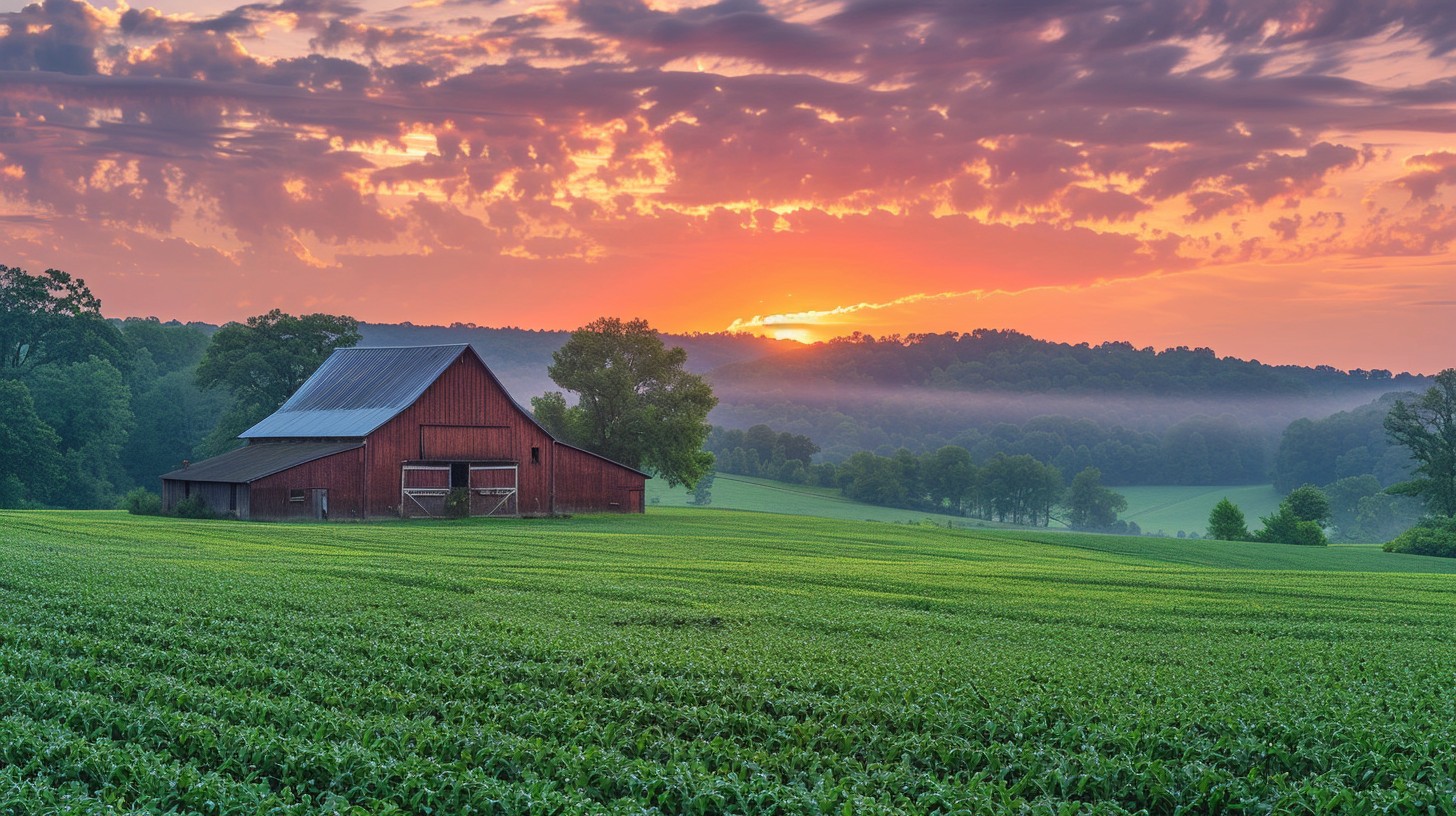 Free Rustic Sunrise Charm Image - Barn, Sunrise, Field | Download at ...