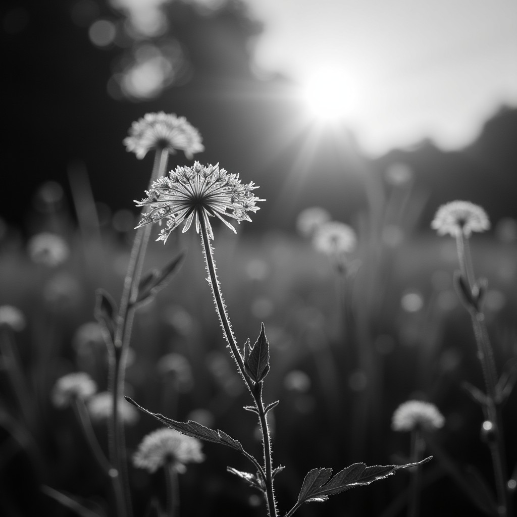 Free Backlit Meadow Bloom Image - Wildflower, Silhouette, Monochrome ...