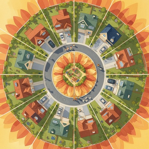 Free Sunflower Community Circle Image - Sunflower, Neighborhood, Aerial ...