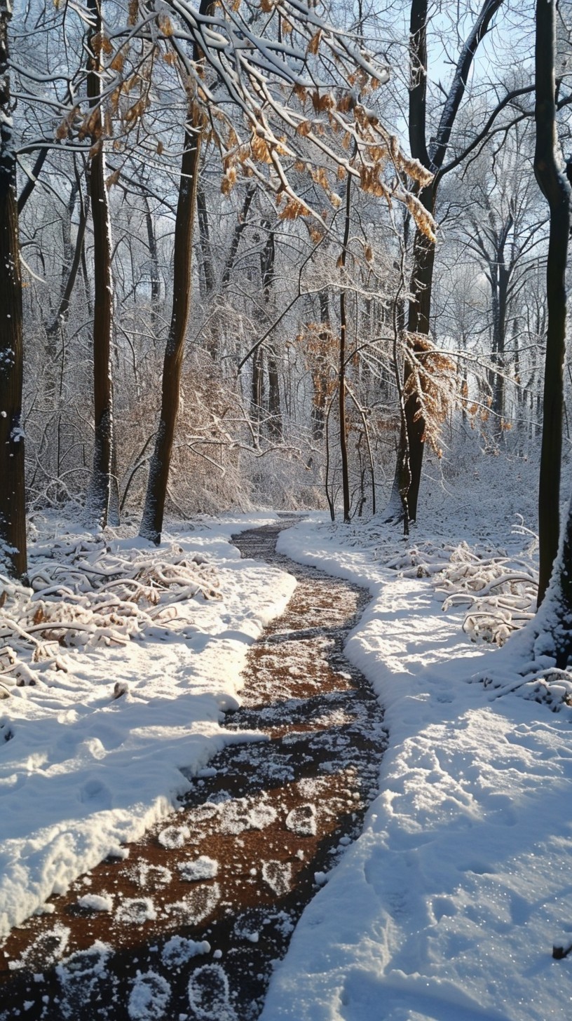 Free Winter Trail Beauty Image - Snow, Forest, Path | Download at StockCake