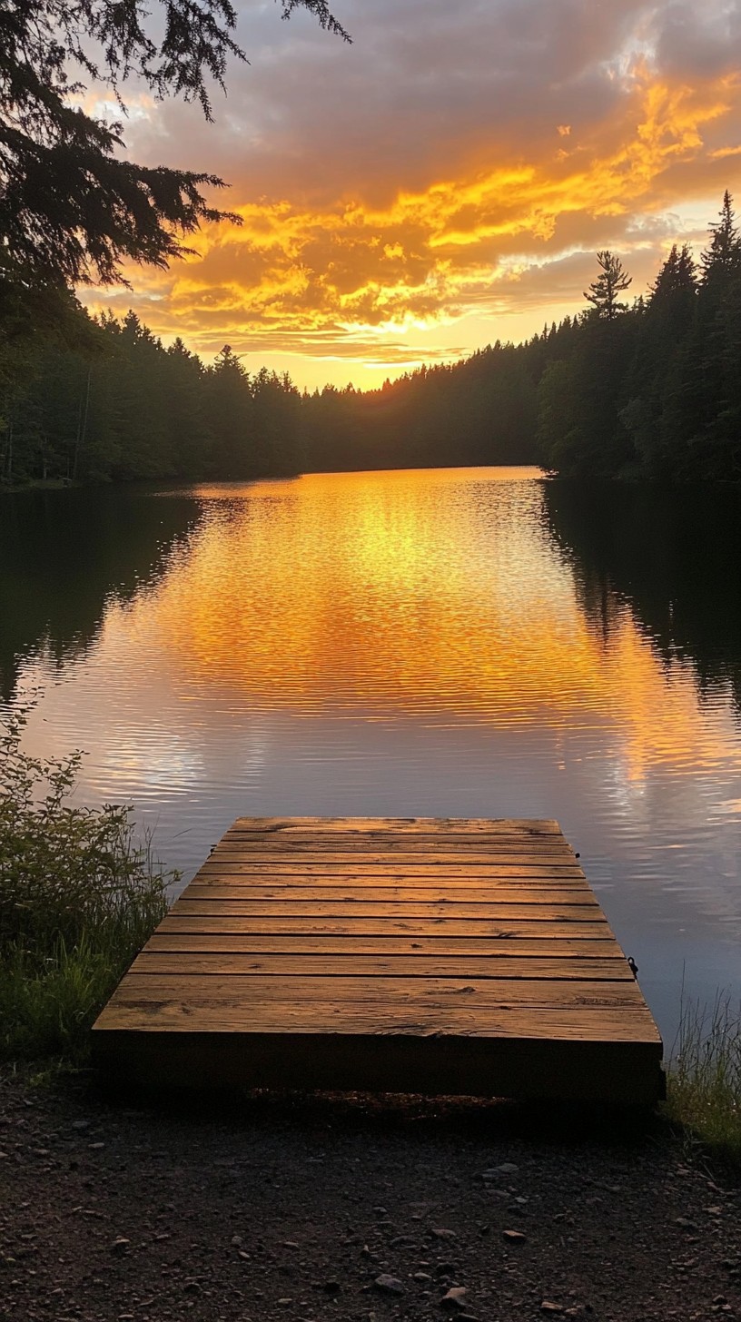 Free Sunset lake view Image - Sunset, Lake, Dock | Download at StockCake
