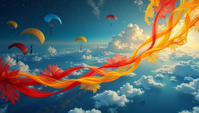 Celestial Ribbon Free Celestial Ribbon Dance Image - Parachutes, Sky, Ribbons | Download ...