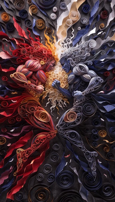 Paper Chain Fighting Free Paper Warriors Clash Image - Quilling, Papercraft, Warriors ...