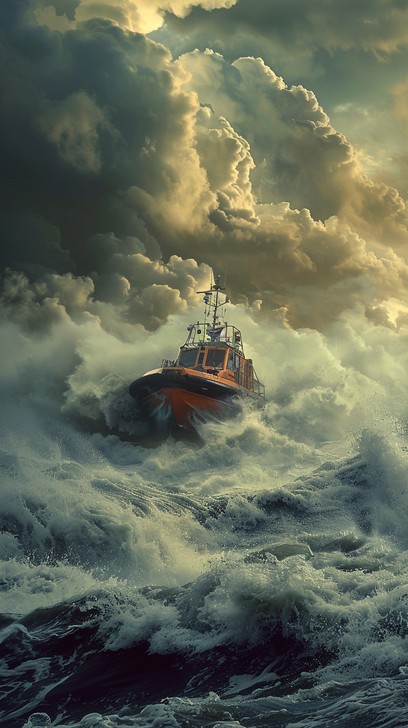 Stormy Rescue Free Stormy Sea Rescue Image - Boat, Storm, Rescue | Download at StockCake