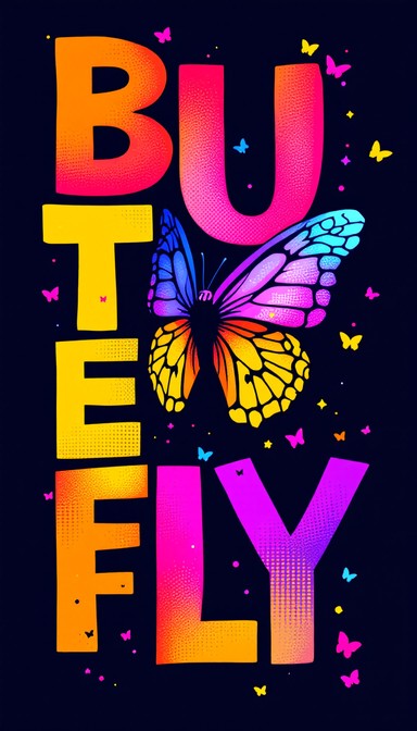Free Butterfly Typography Art Image - Butterfly, Typography, Art ...