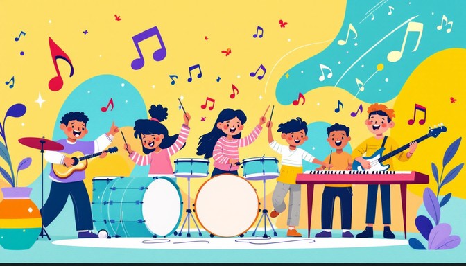 Kids Creating Music Free Kids Making Music Image - Children, Music, Illustration | Download ...