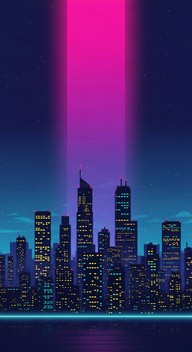 Free Neon Pixel Skyline Image - Synthwave, Pixel, Skyline | Download at ...