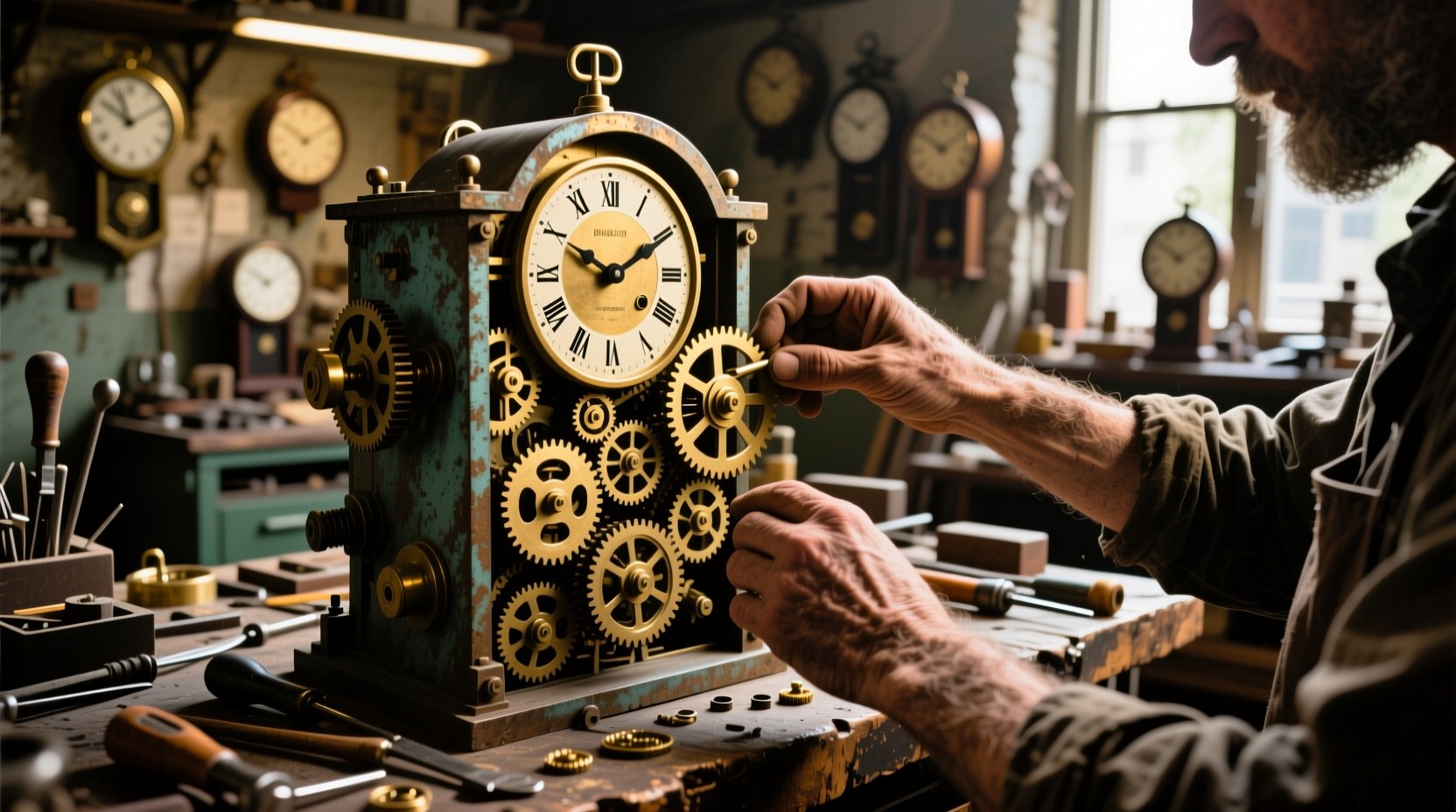 Free Clockmaker's golden craftsmanship Image - Clockmaker, Horology ...