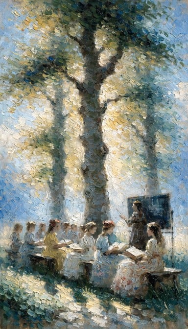 Free Learning Beneath Trees Image - Impressionist, Painting, Outdoor ...