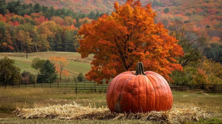 Free Autumn Pumpkin Display Image - Autumn, Pumpkin, Hay | Download at ...