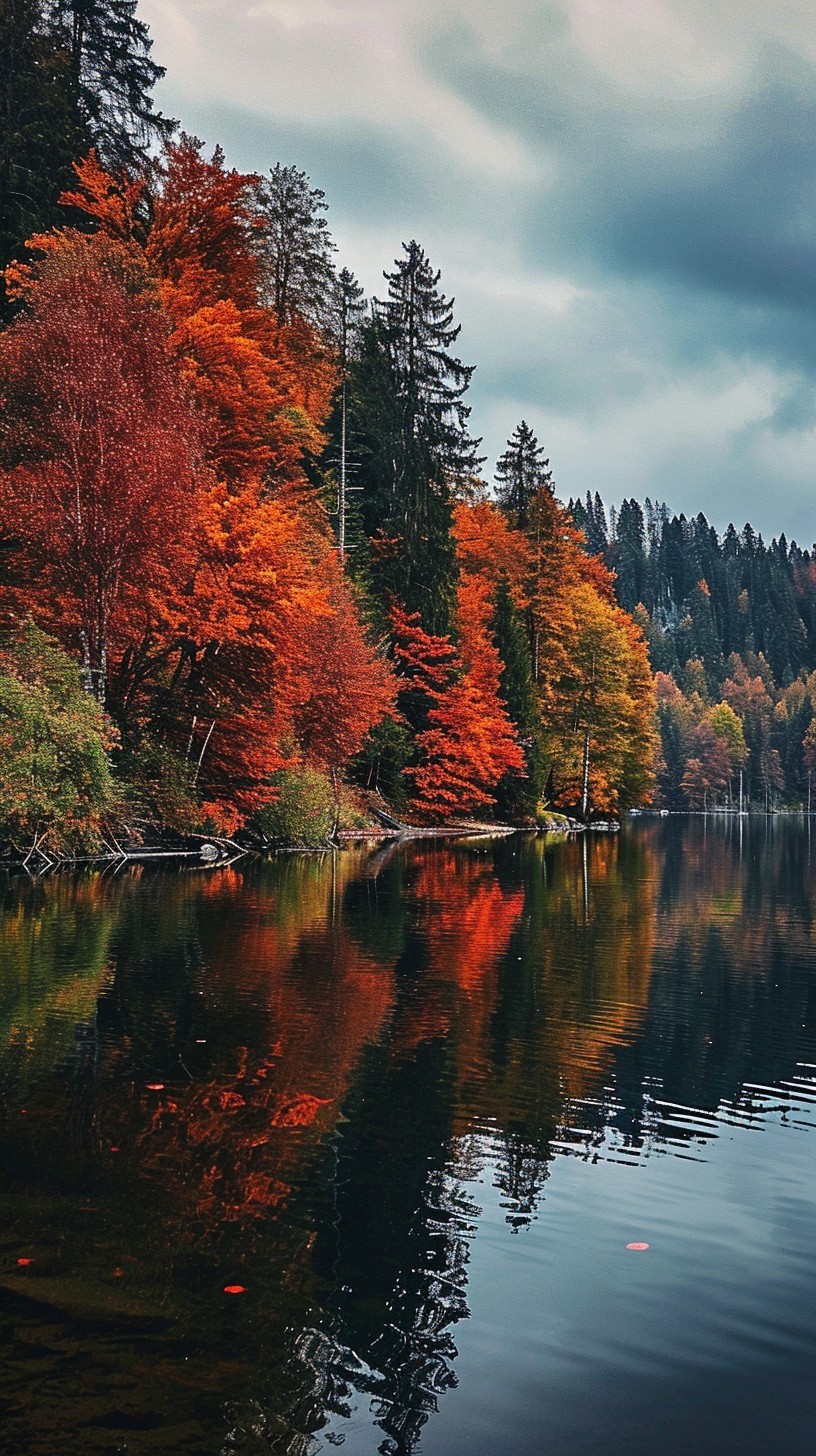 Fall Lakeview Background Free Autumn Lake View Image - Autumn, Lake, Reflection | Download at ...